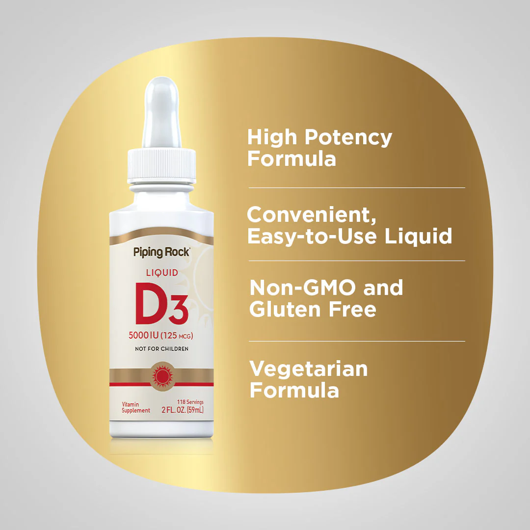 Liquid Vitamin D3, 5000 IU, 2 fl oz (59 mL) Dropper Bottle - Image 3
