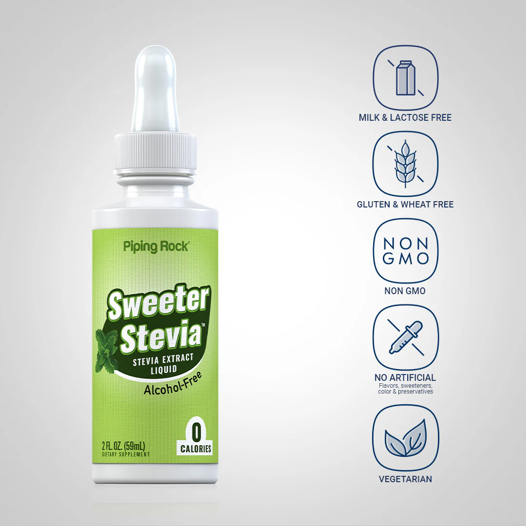 Sweeter Stevia Liquid, 2 fl oz (59 mL) Dropper Bottle, 2  Dropper Bottles - Image 4